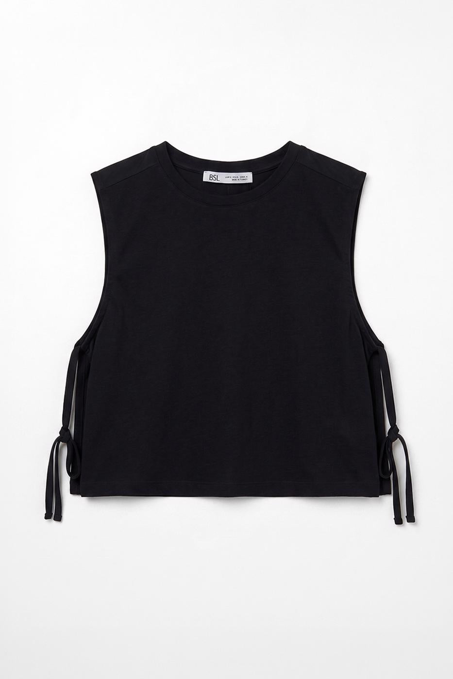 Side-lace T-shirt Black