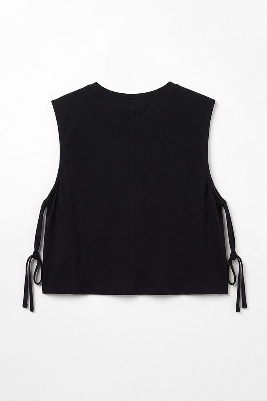 Side-lace T-shirt Black