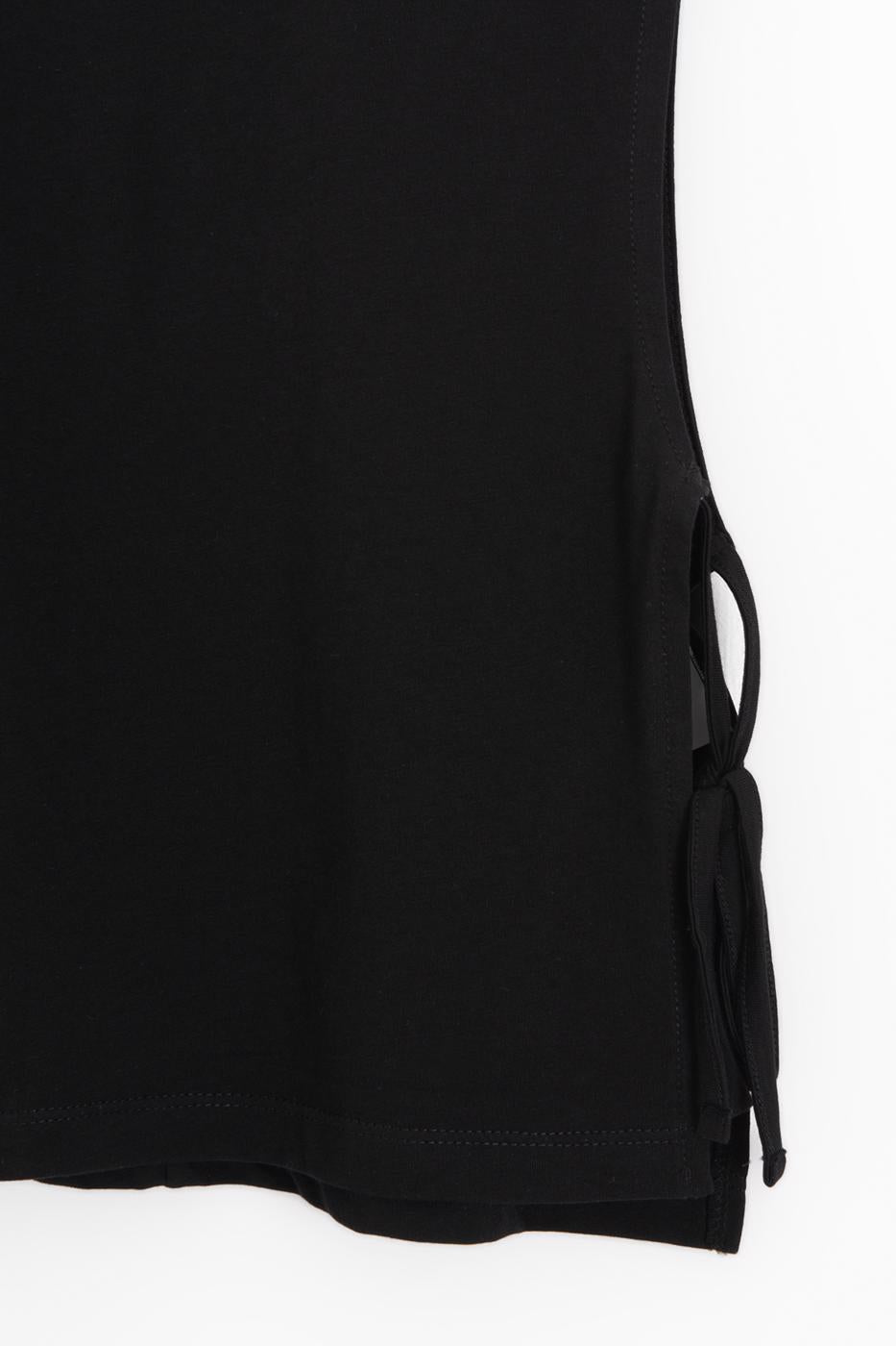 Side-lace T-shirt Black