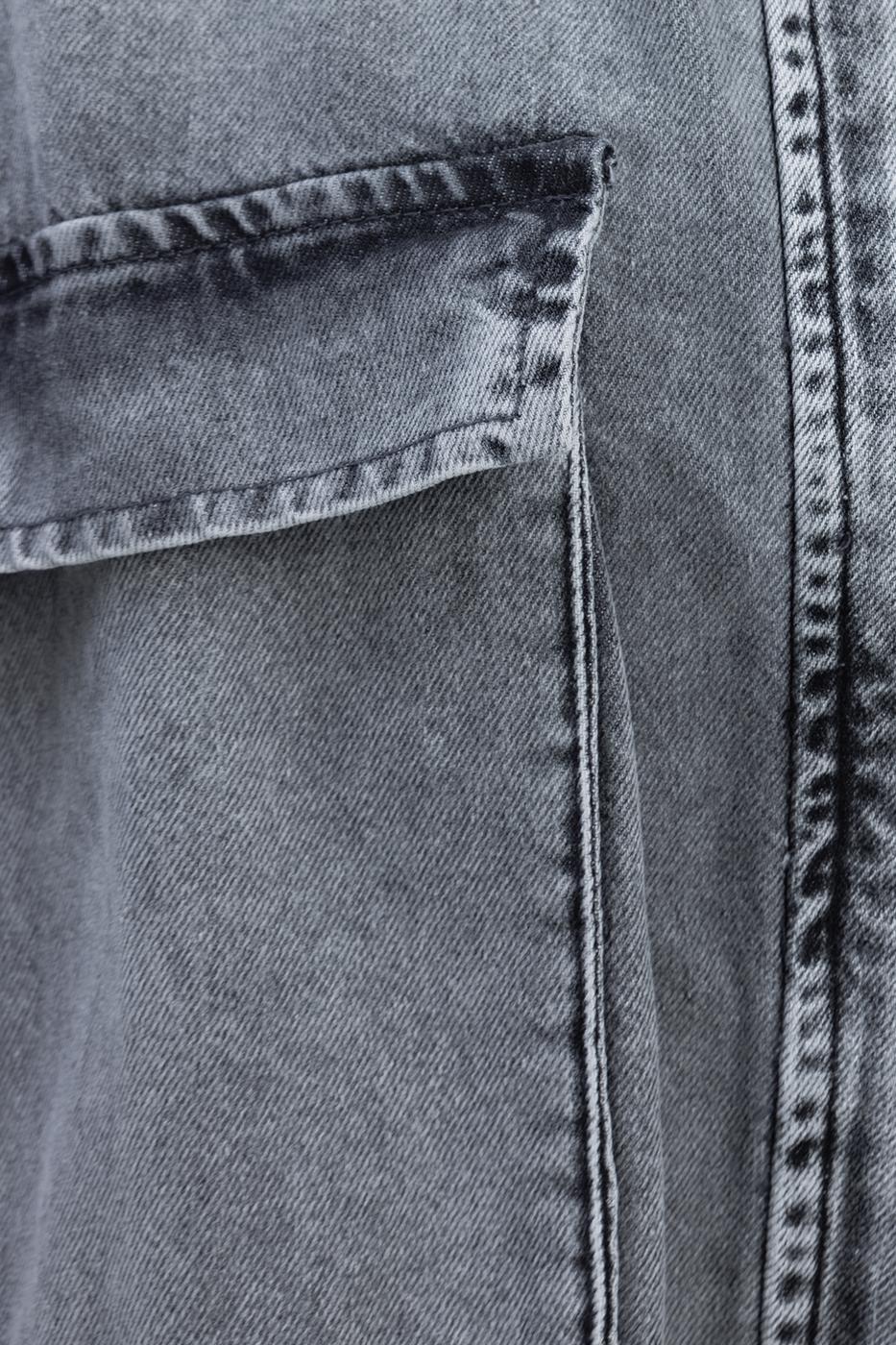 Bat-wing Sleeve Denim Coat Anthracite