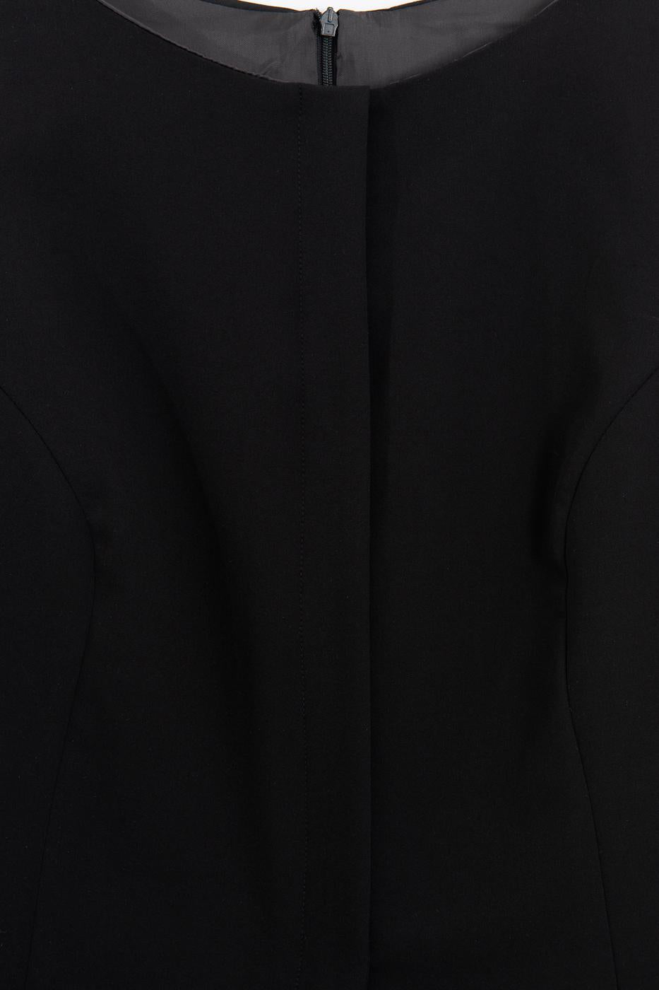 Sleeveless Blouse with Vest-like Style Black