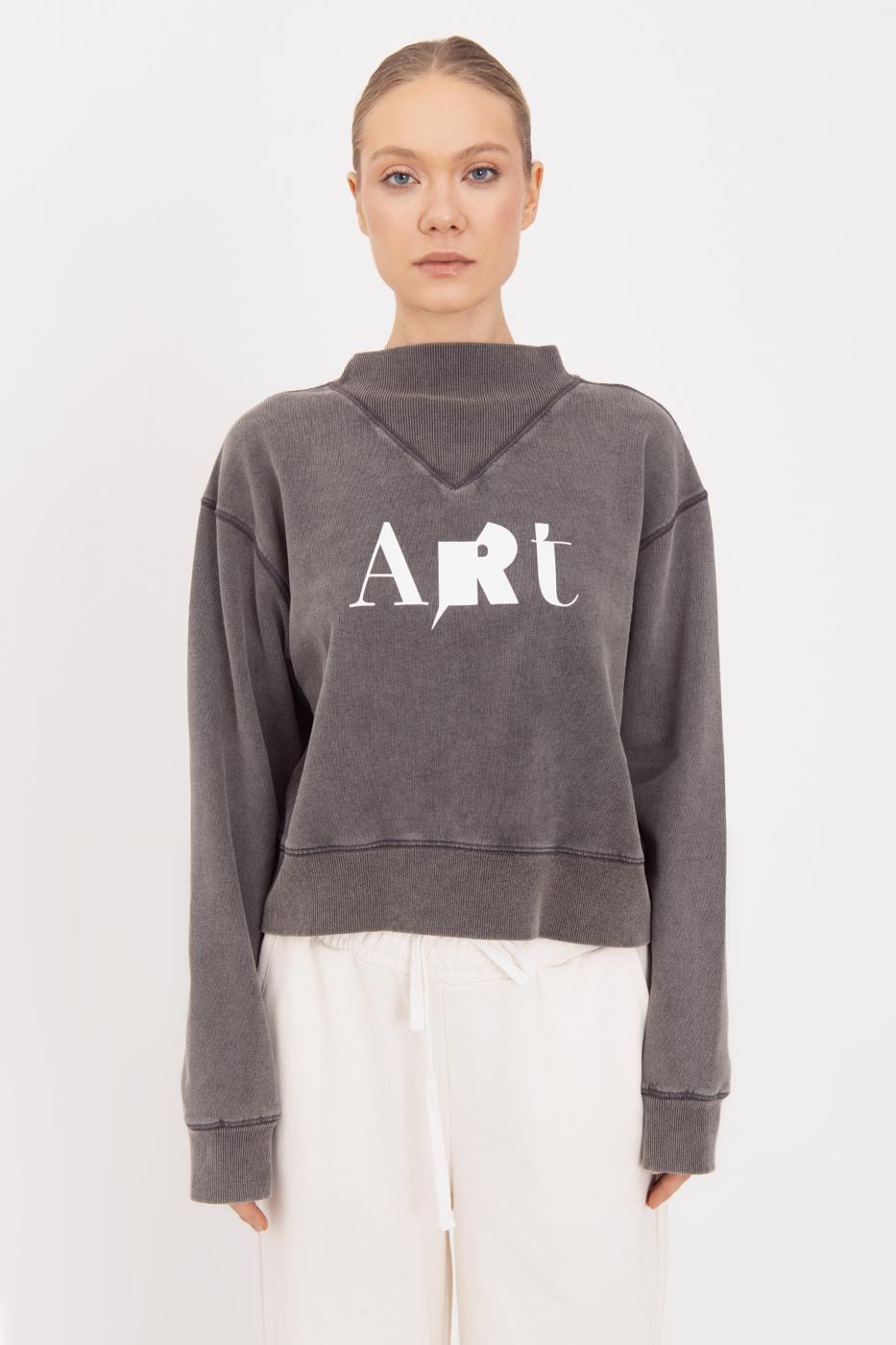 Washable Printed Sweatshirt Anthracite