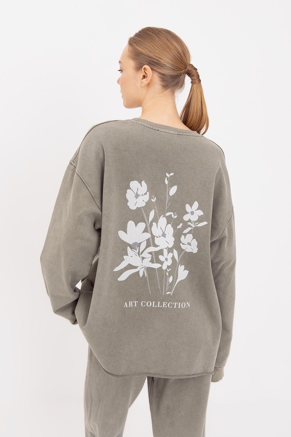 Yıkanabilir Baskılı Sweatshirt