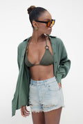 Frayed Denim Mini Shorts