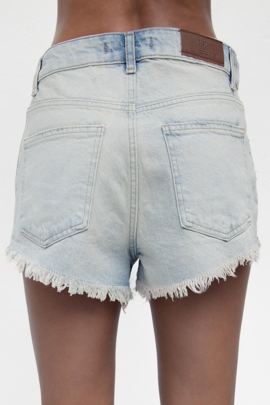 Frayed Denim Mini Shorts
