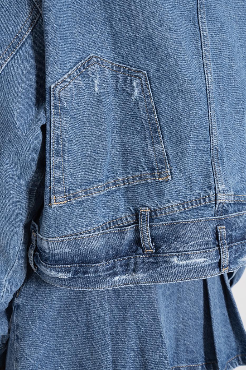 Fray Denim Coat Blue