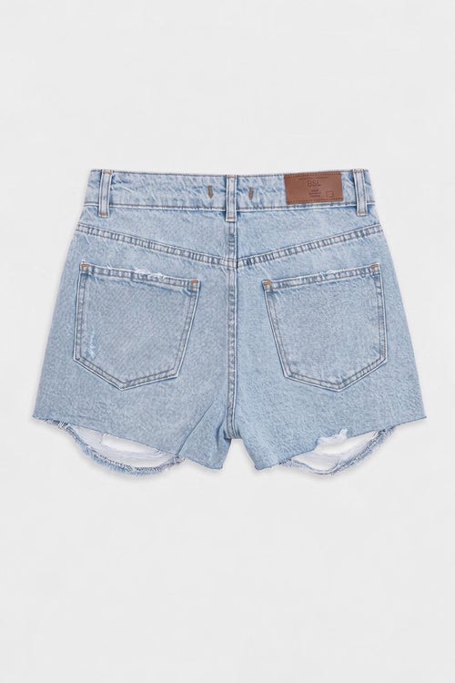 Distressed Mini Denim Shorts Blue