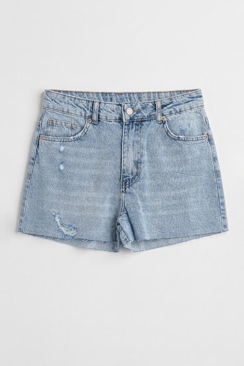 Distressed Mini Denim Shorts Blue