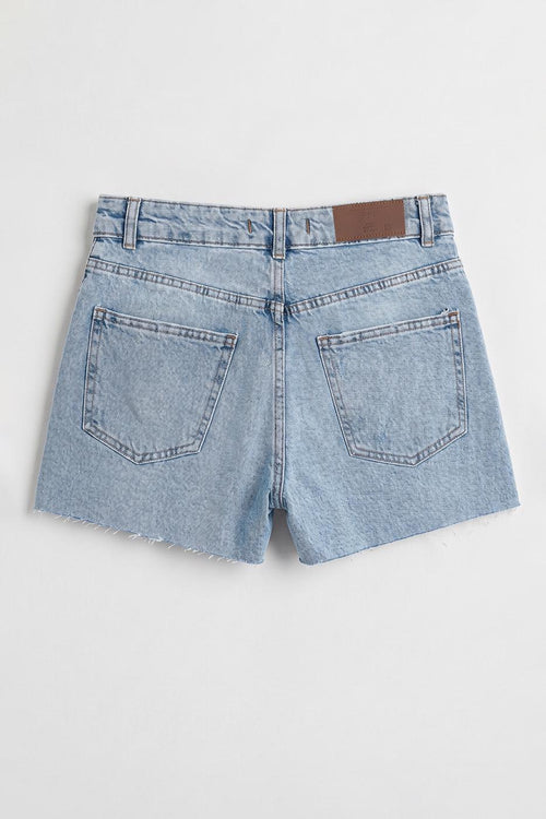 Distressed Mini Denim Shorts Blue