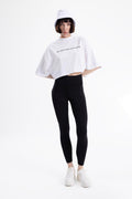 High Waisted Corsage Leggings Black