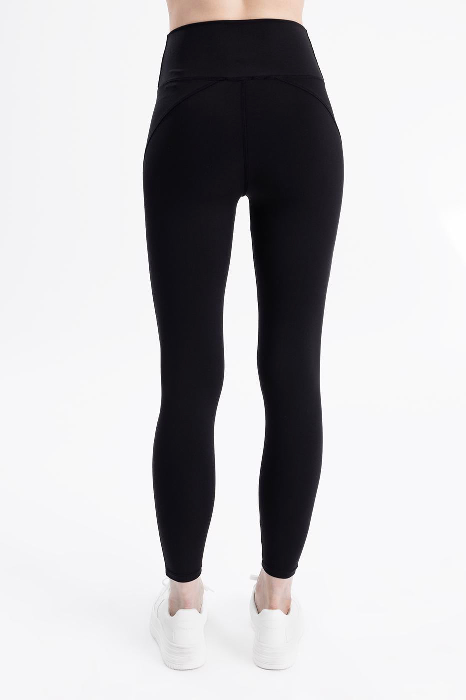 High Waisted Corsage Leggings Black