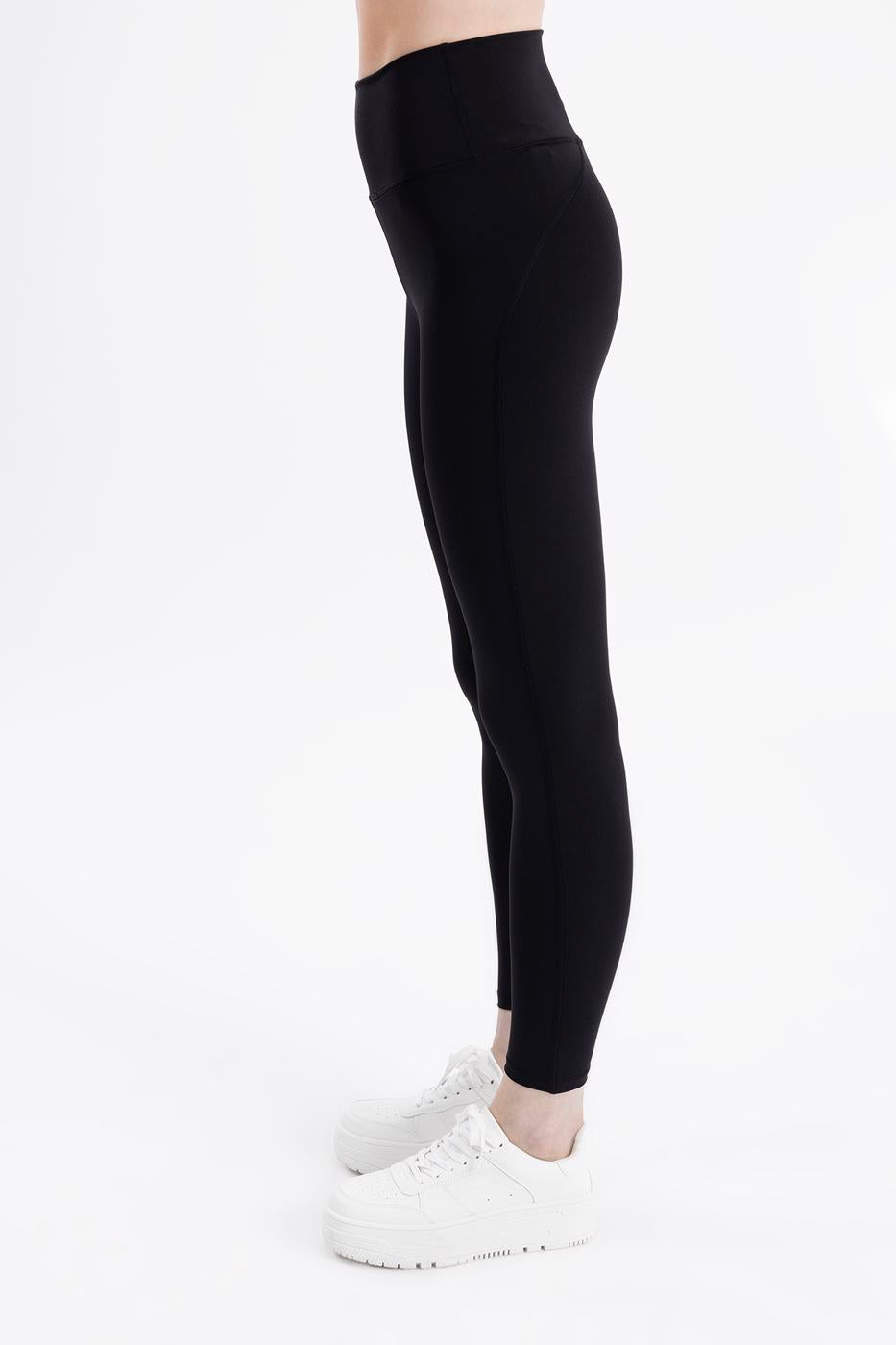 High Waisted Corsage Leggings Black