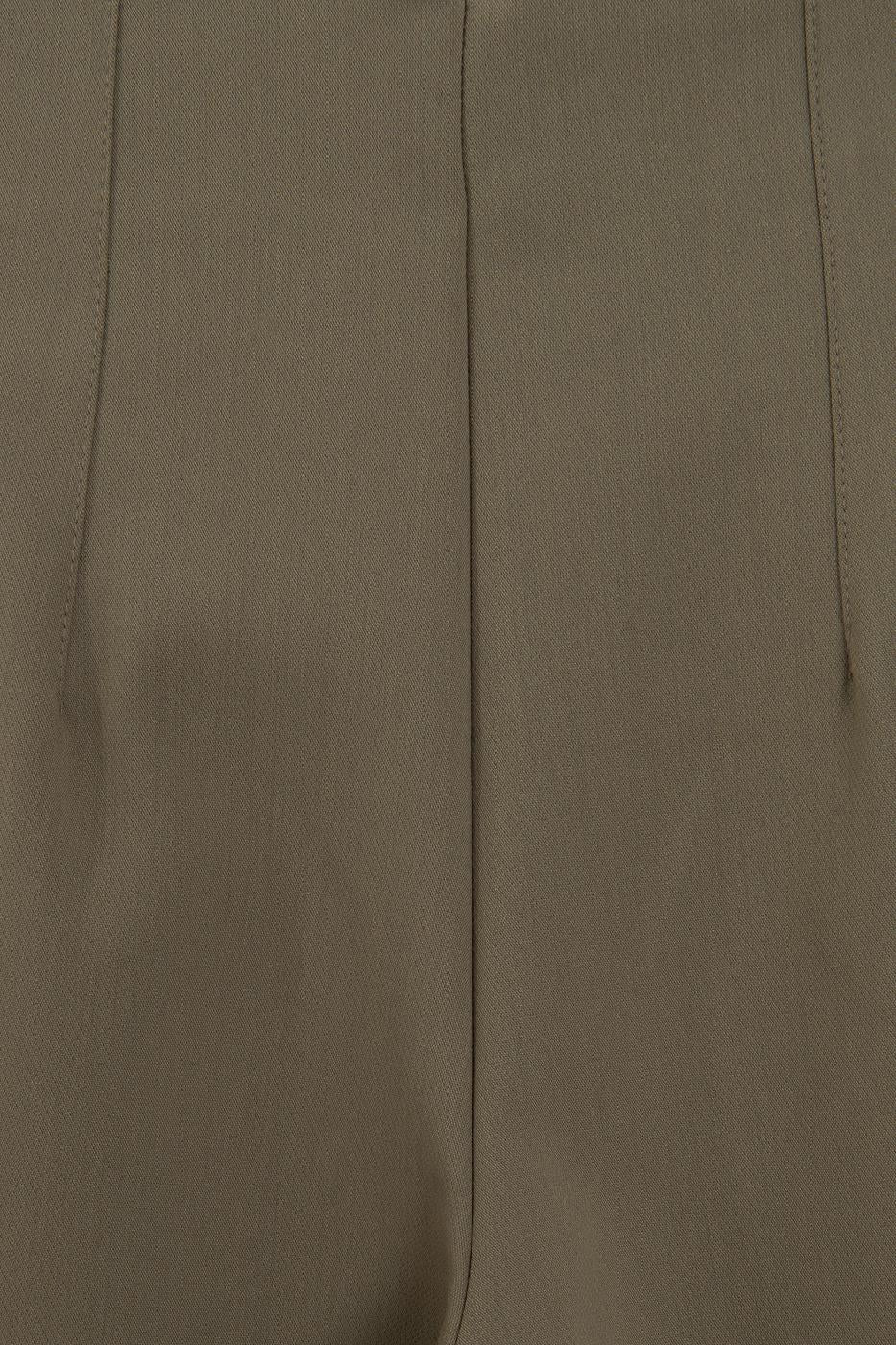 High-Waisted Darted Cigarette Pants Khaki