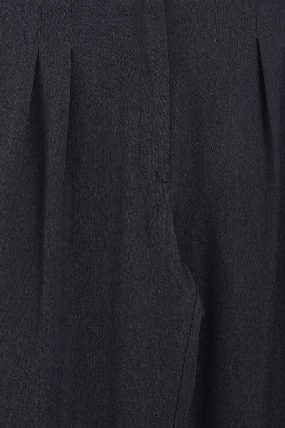 High-Waisted Pleated Trousers Anthracite