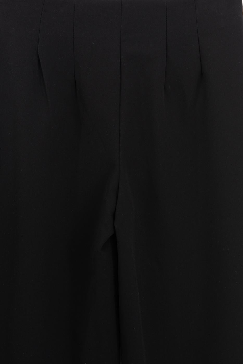 High-Waisted Pleated Trousers Black