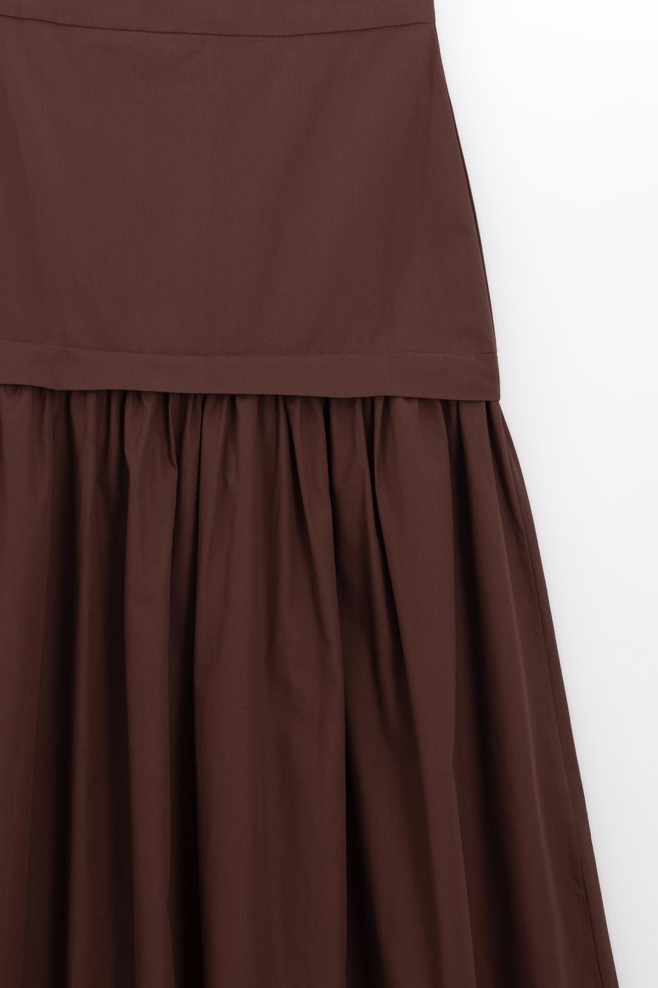 High-Waisted Poplin Midi Skirt Cinnamon