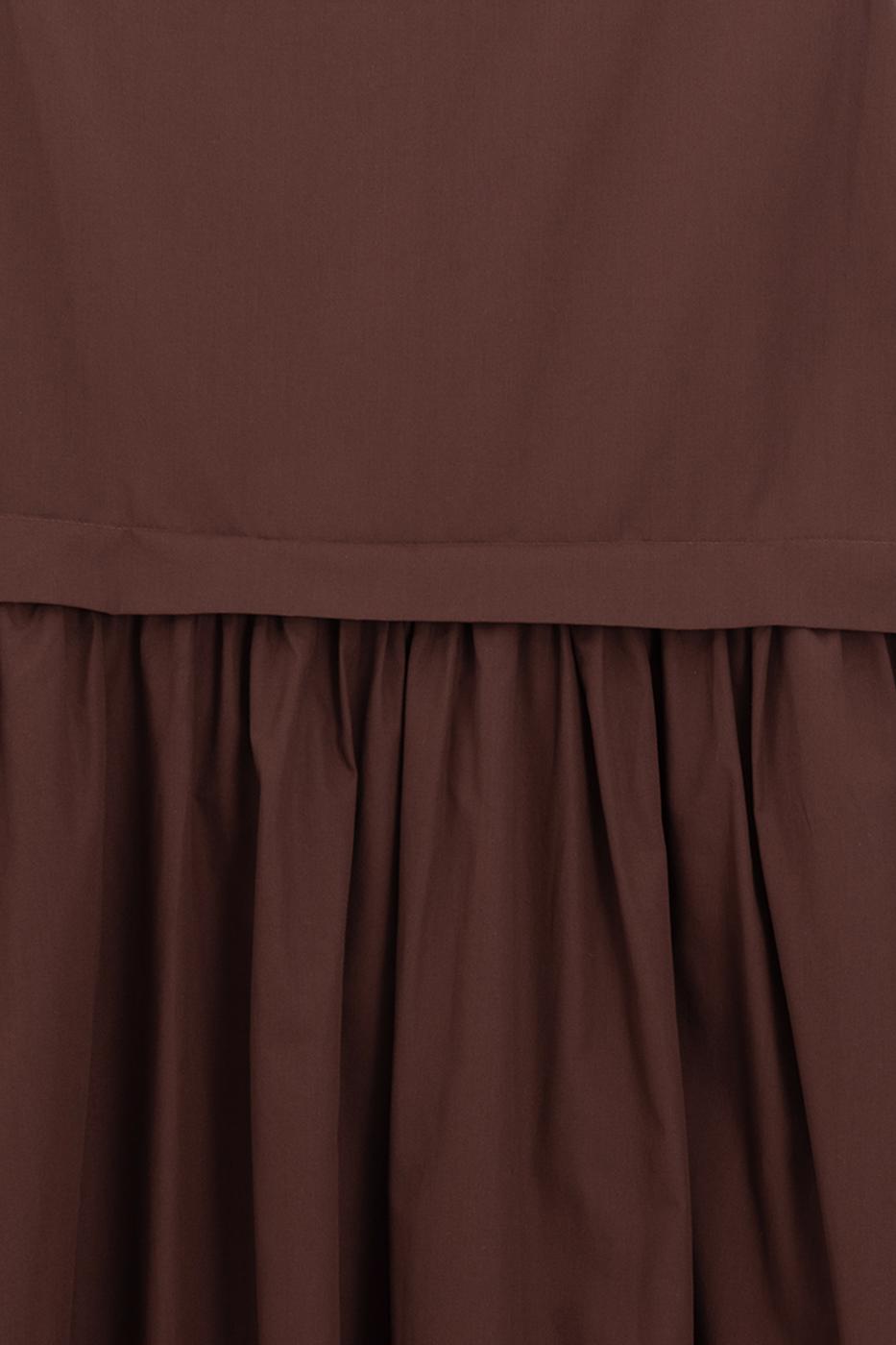 High-Waisted Poplin Midi Skirt Cinnamon