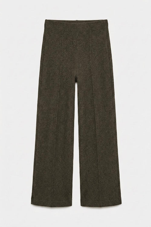 Soft Straight Leg Trousers Khaki