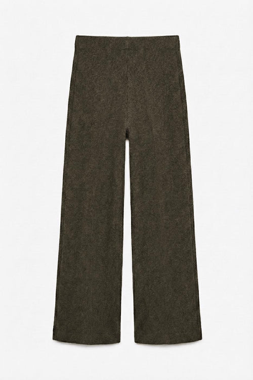 Soft Straight Leg Trousers Khaki